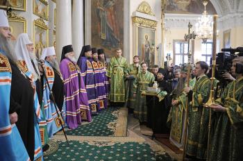 В день памяти благоверного князя Даниила Московского Святейший Патриарх Кирилл совершил Литургию в Троицком соборе Данилова монастыря